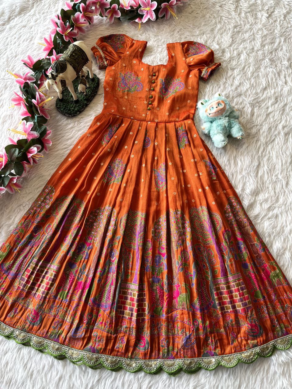 🌸 Panihari Royal Charm – Kids Designer Gown ❤️