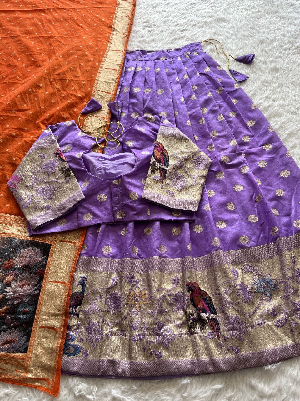 🦜🦚 Parrot Peacock 3D Royale – Designer Lehenga Set 😍