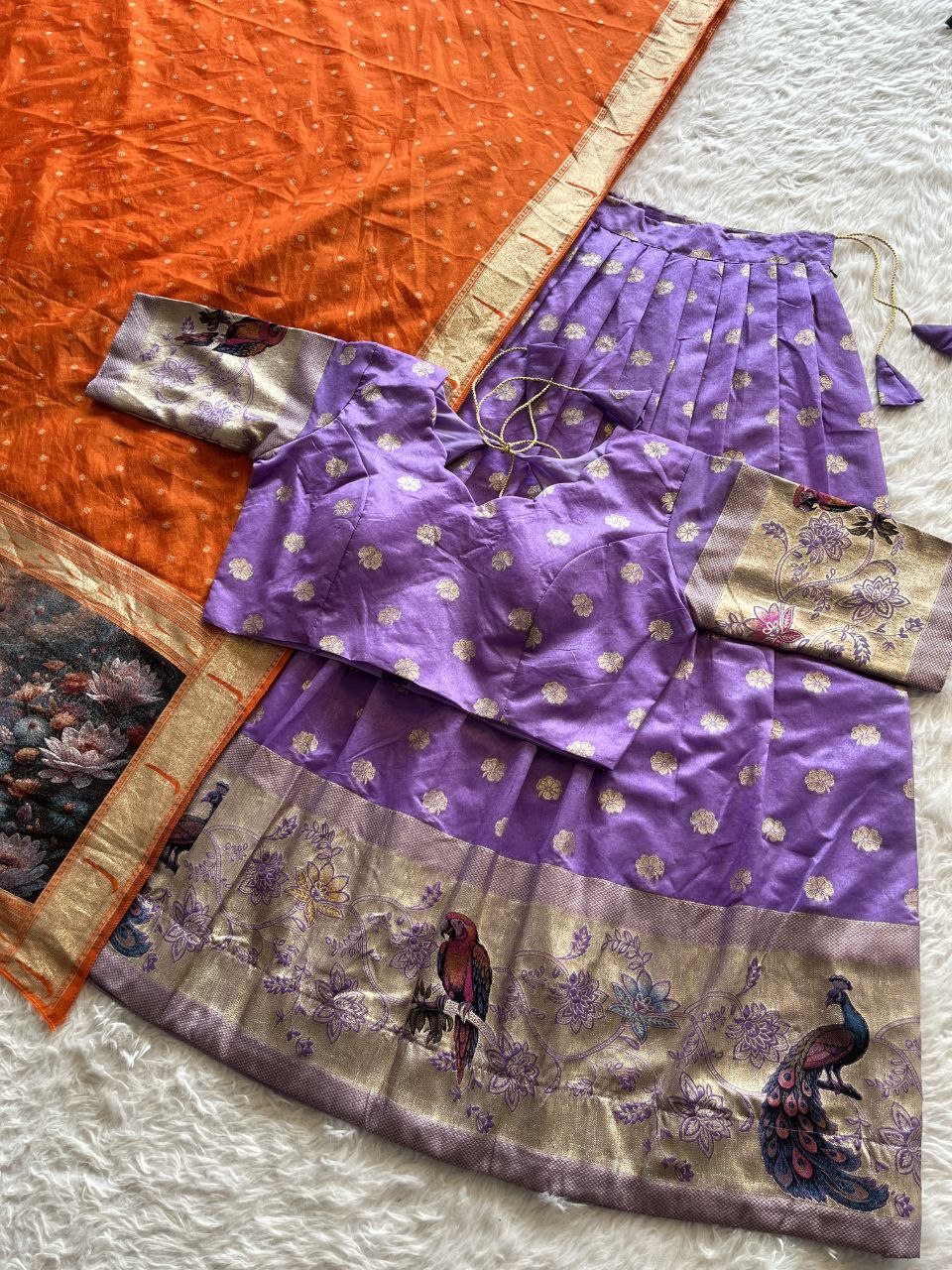 🦜🦚 Parrot Peacock 3D Royale – Designer Lehenga Set 😍