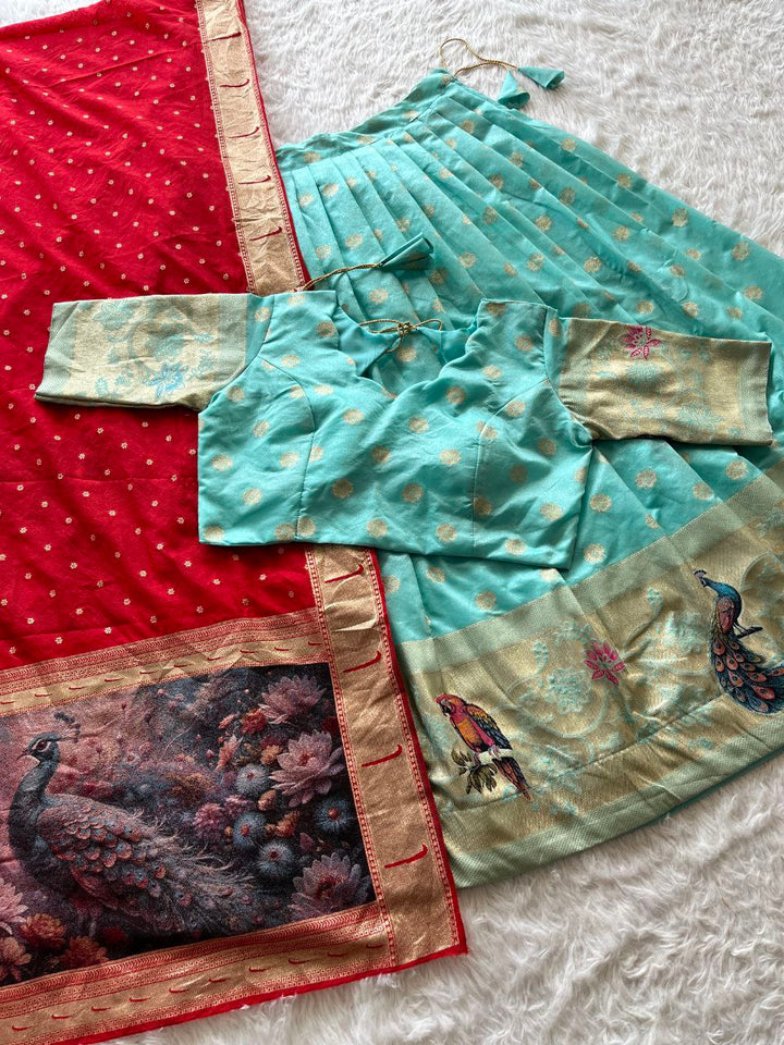 🦜🦚 Parrot Peacock 3D Royale – Designer Lehenga Set 😍