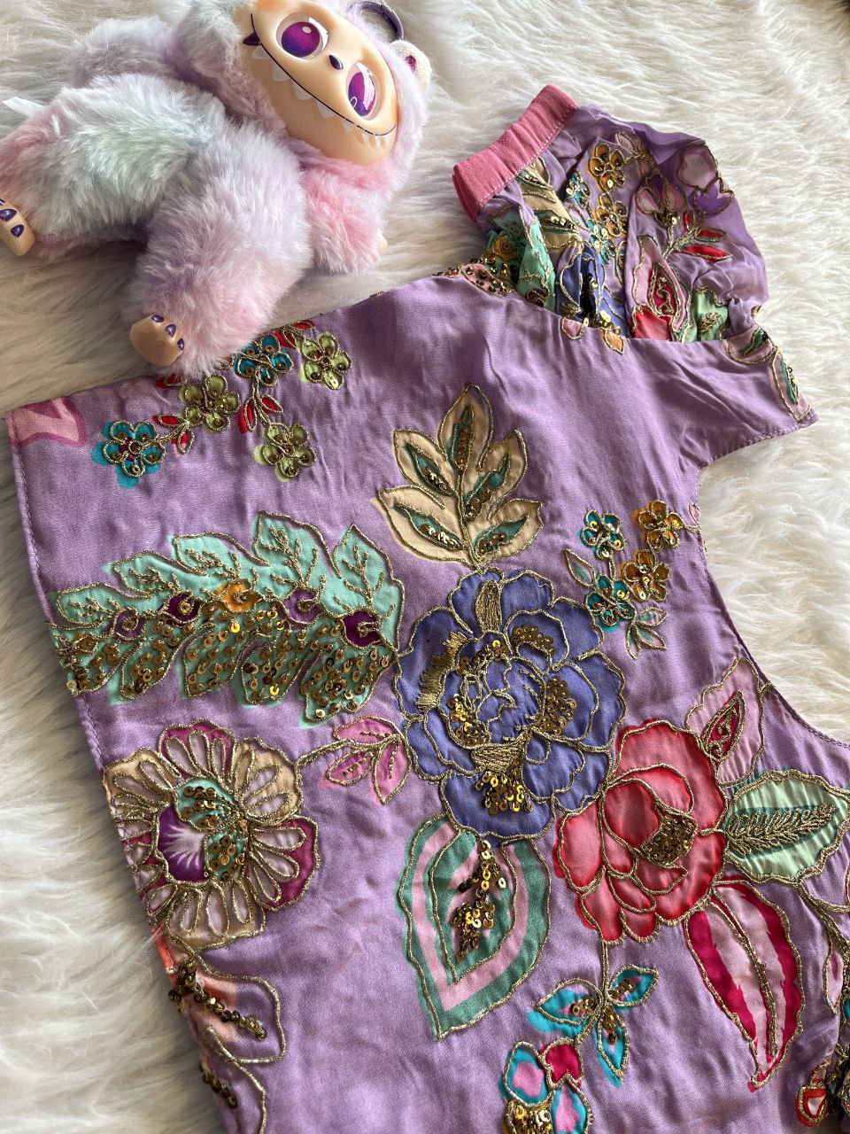 🦜 Parrot Meena Grace – Kids Designer Lehenga Set 🦜