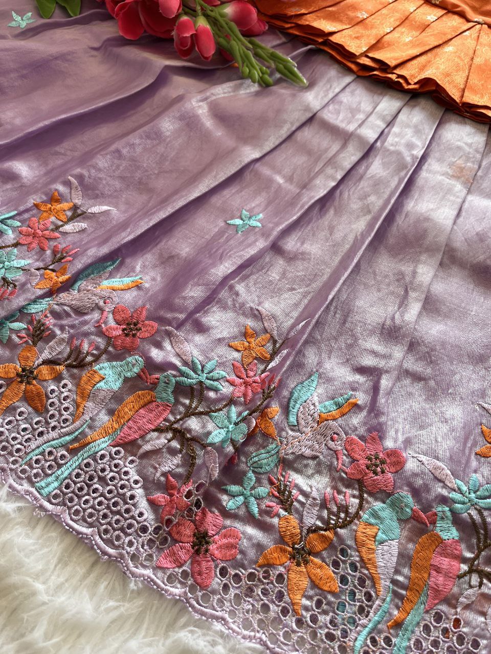 ✨ Space Silk Elegance – Kids Designer Lehenga Set ✨