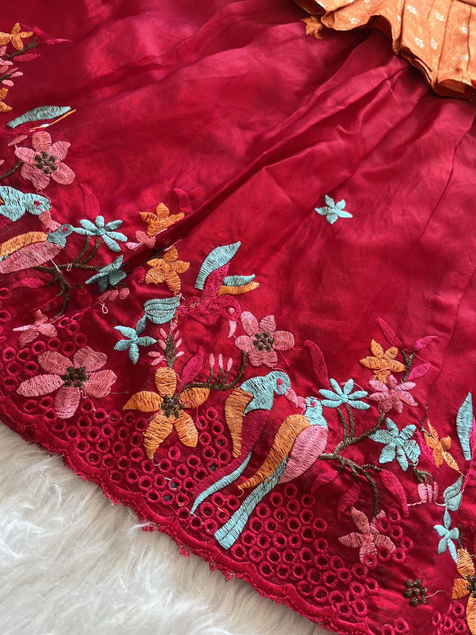 ✨ Space Silk Elegance – Kids Designer Lehenga Set ✨