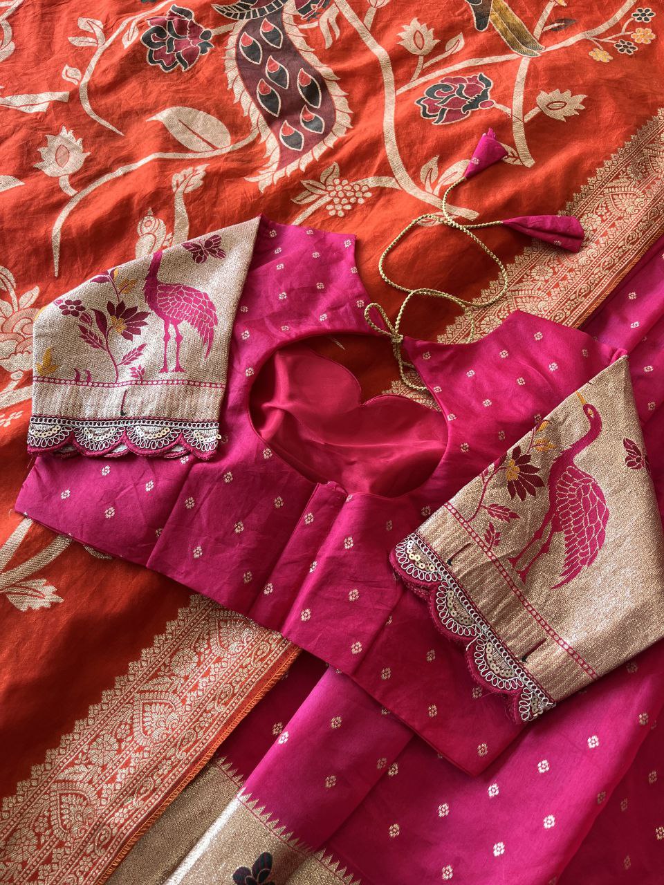 🦩 Flamingo Zari Glow – Designer Lehenga Set 🦩