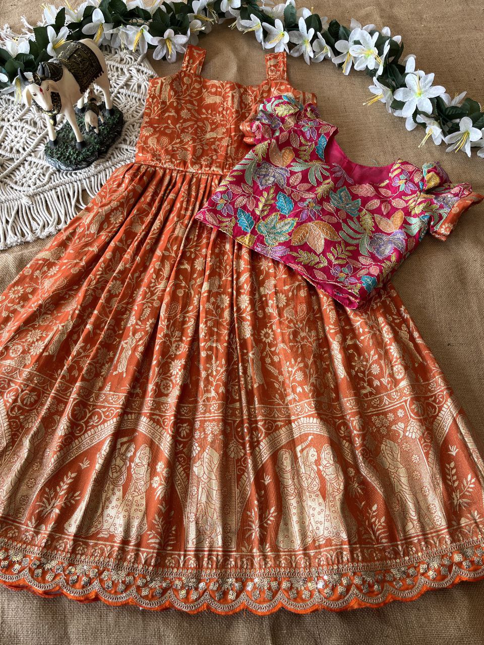 ✨ Scallop Grace Layer – Kids Gown with Coat Set ✨