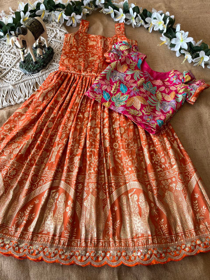 ✨ Scallop Grace Layer – Kids Gown with Coat Set ✨