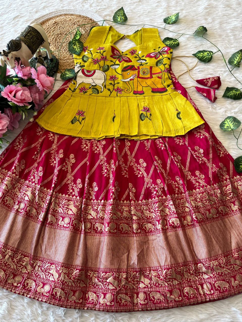 ✨ Zari Dola Heritage – Kids Designer Lehenga Set ✨
