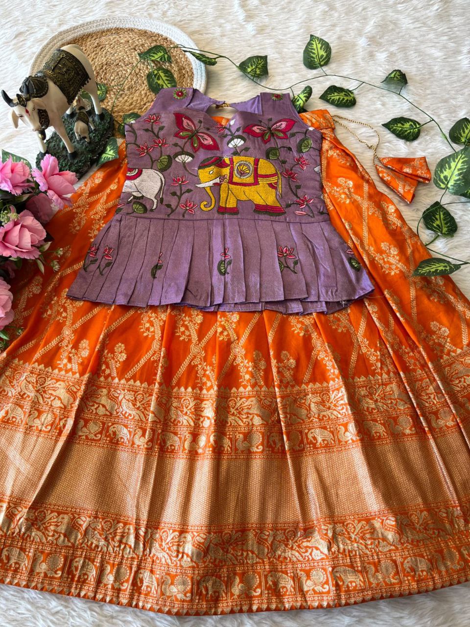 ✨ Zari Dola Heritage – Kids Designer Lehenga Set ✨