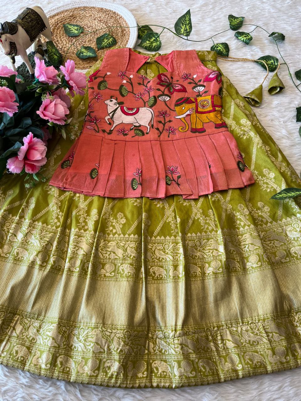 ✨ Zari Dola Heritage – Kids Designer Lehenga Set ✨