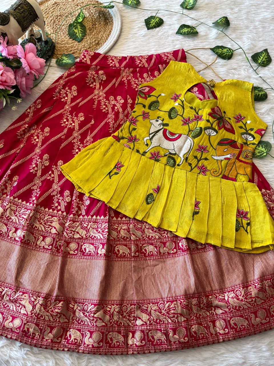 ✨ Zari Dola Heritage – Kids Designer Lehenga Set ✨