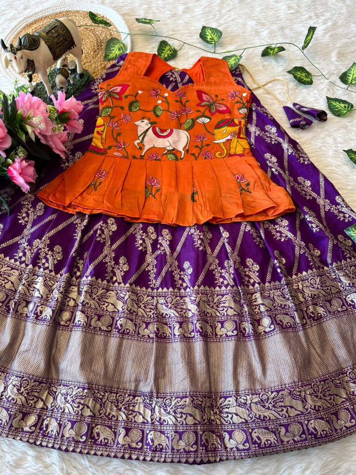 ✨ Zari Dola Heritage – Kids Designer Lehenga Set ✨