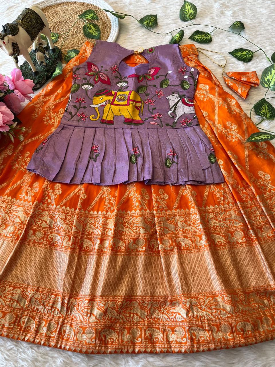 ✨ Zari Dola Heritage – Kids Designer Lehenga Set ✨