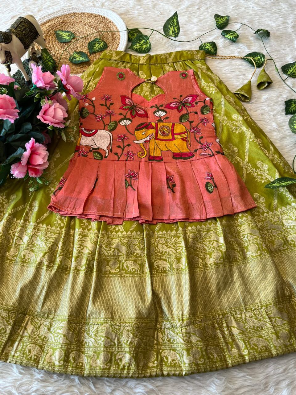 ✨ Zari Dola Heritage – Kids Designer Lehenga Set ✨
