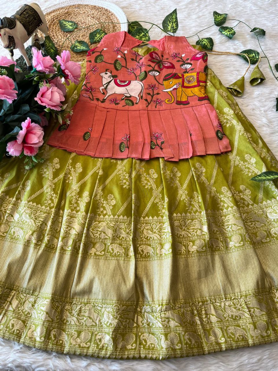✨ Zari Dola Heritage – Kids Designer Lehenga Set ✨