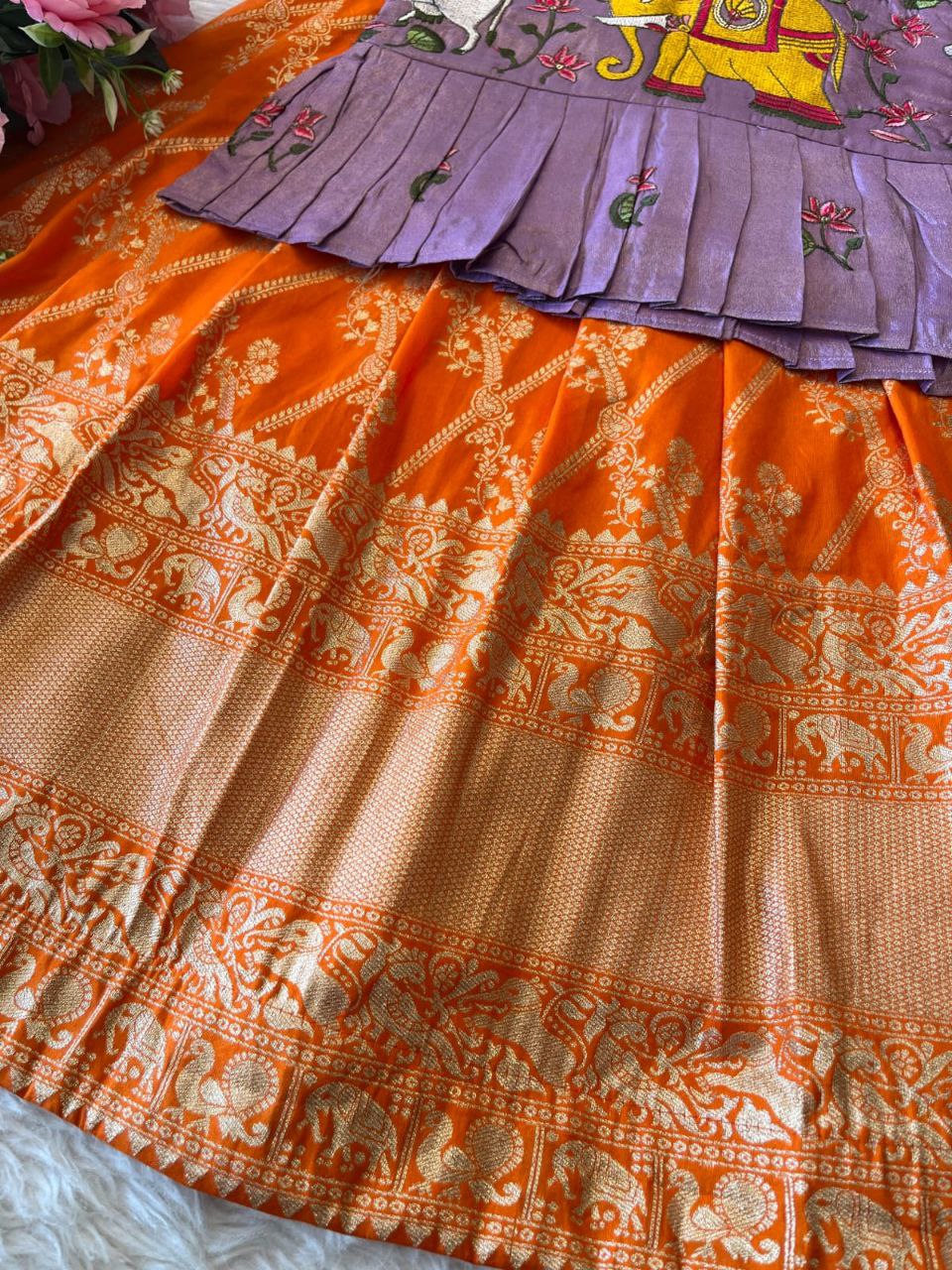 ✨ Zari Dola Heritage – Kids Designer Lehenga Set ✨