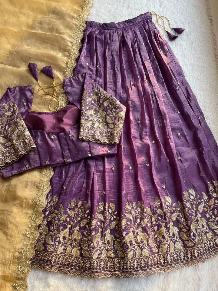🦌 Golden Deer Royale – Designer Lehenga Set 🦌
