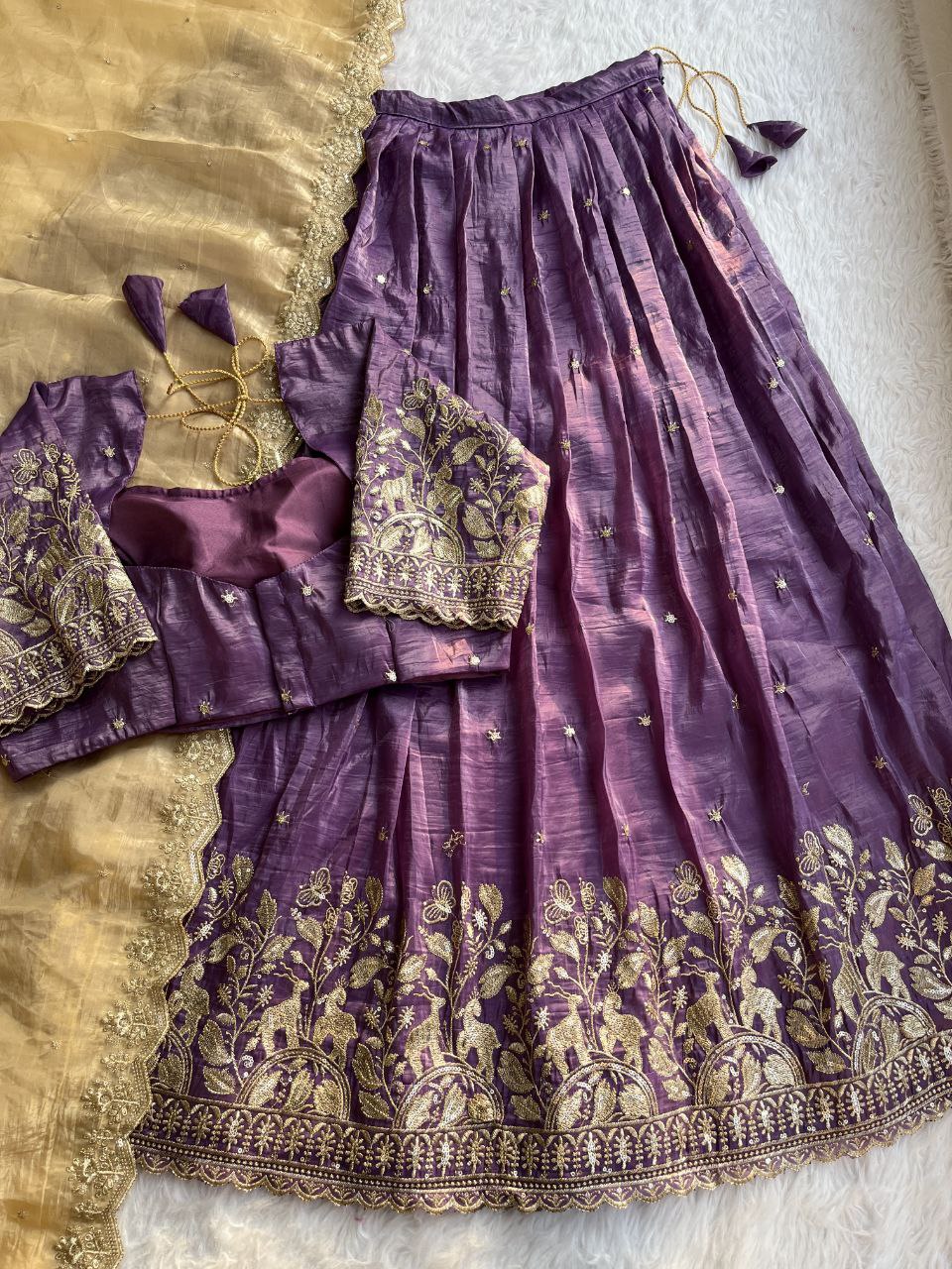 🦌 Golden Deer Royale – Designer Lehenga Set 🦌