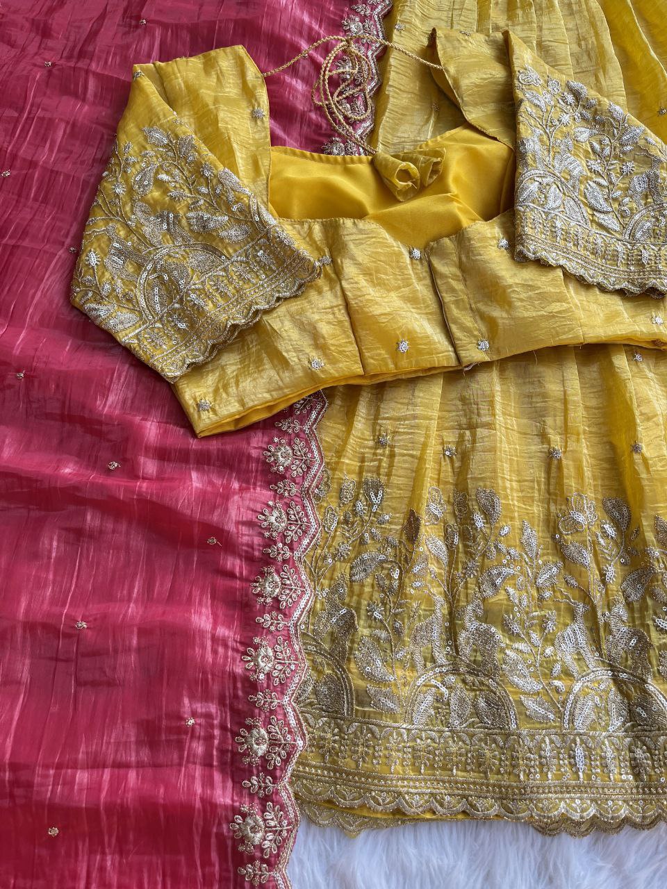 🦌 Golden Deer Royale – Designer Lehenga Set 🦌