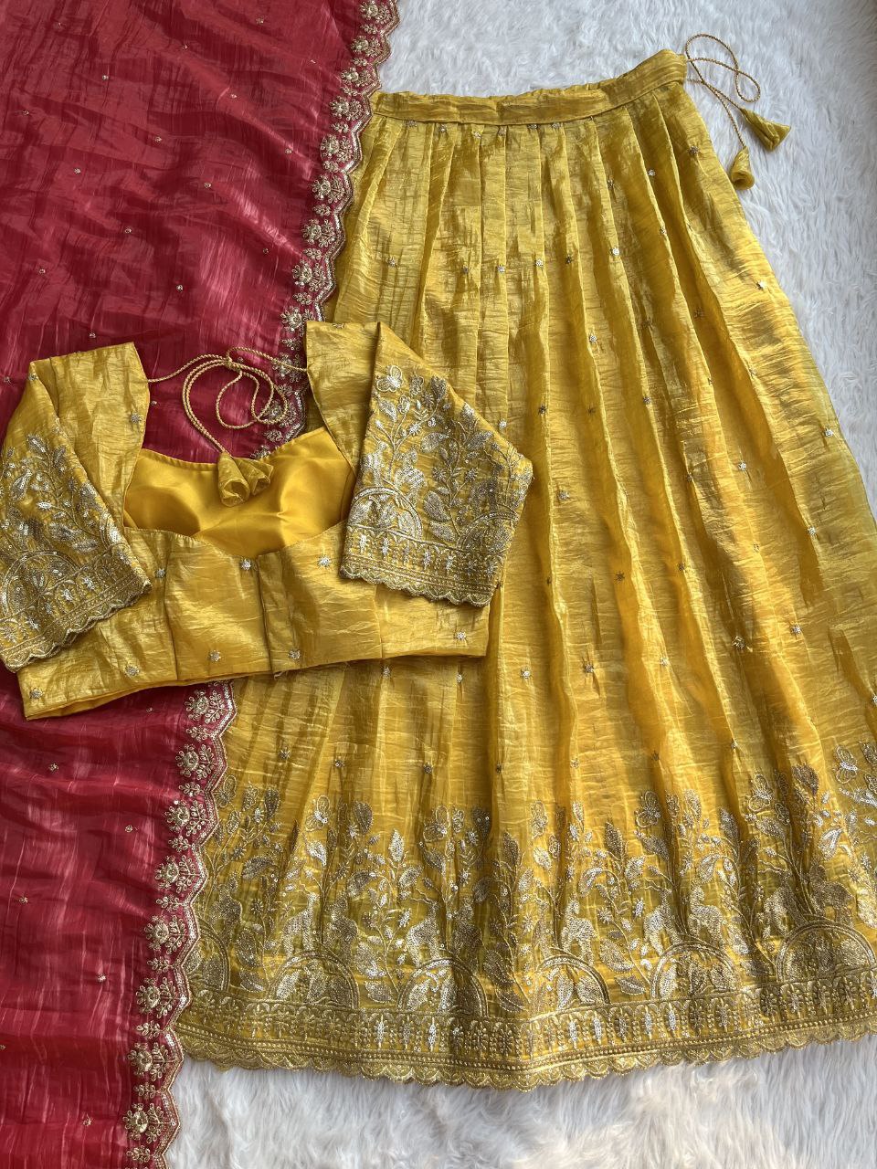 🦌 Golden Deer Royale – Designer Lehenga Set 🦌