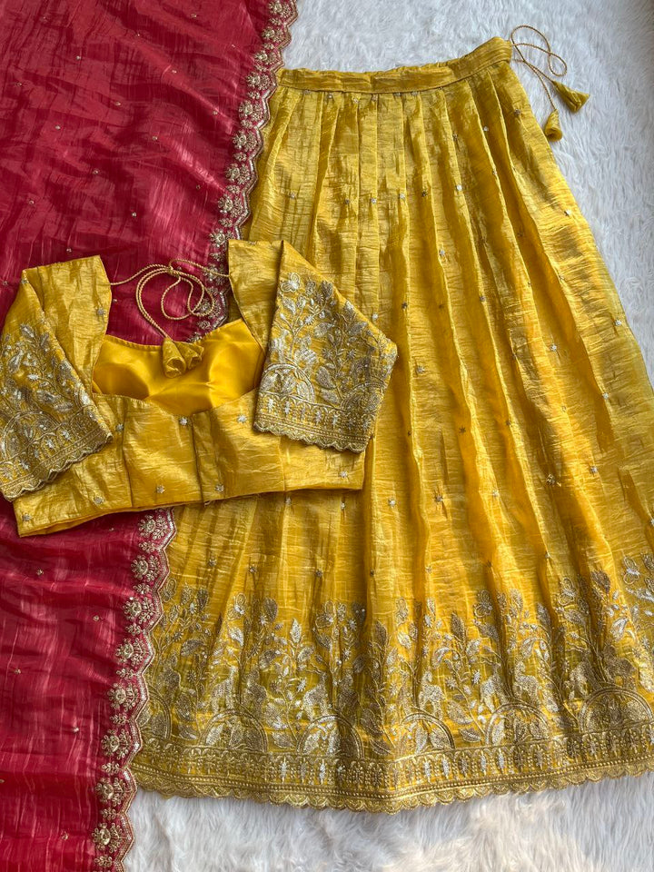 🦌 Golden Deer Royale – Designer Lehenga Set 🦌