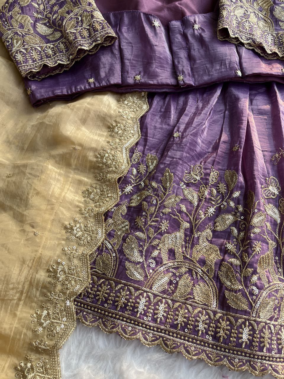 🦌 Golden Deer Royale – Designer Lehenga Set 🦌