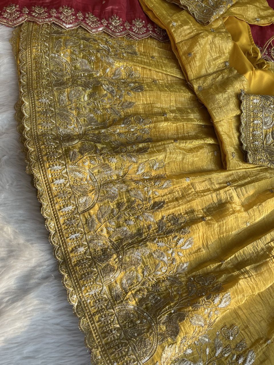🦌 Golden Deer Royale – Designer Lehenga Set 🦌