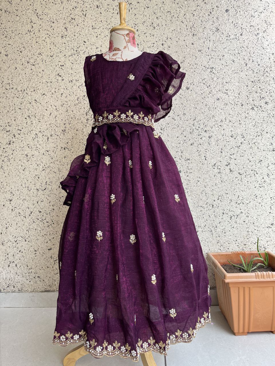 ✨ Sparkle Princess Charm – Designer Kids Gown Set ✨