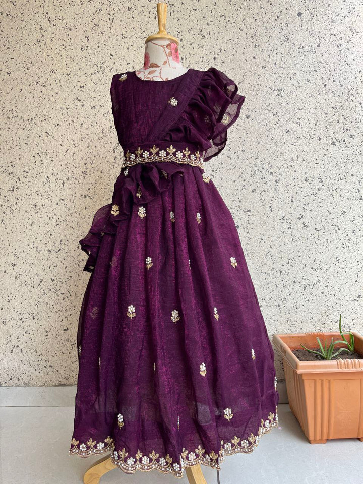 ✨ Sparkle Princess Charm – Designer Kids Gown Set ✨