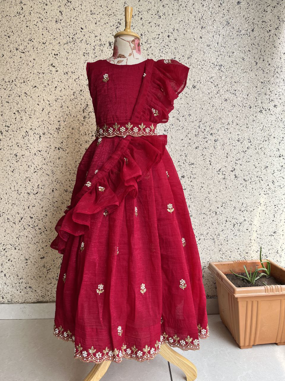 ✨ Sparkle Princess Charm – Designer Kids Gown Set ✨