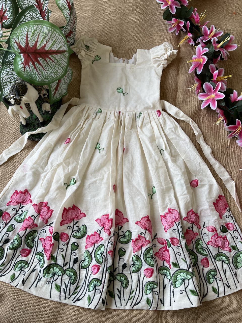 🪷 Lotus Bloom Grace – Kids Designer Gown 🪷