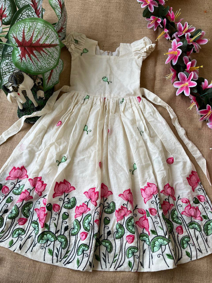 🪷 Lotus Bloom Grace – Kids Designer Gown 🪷