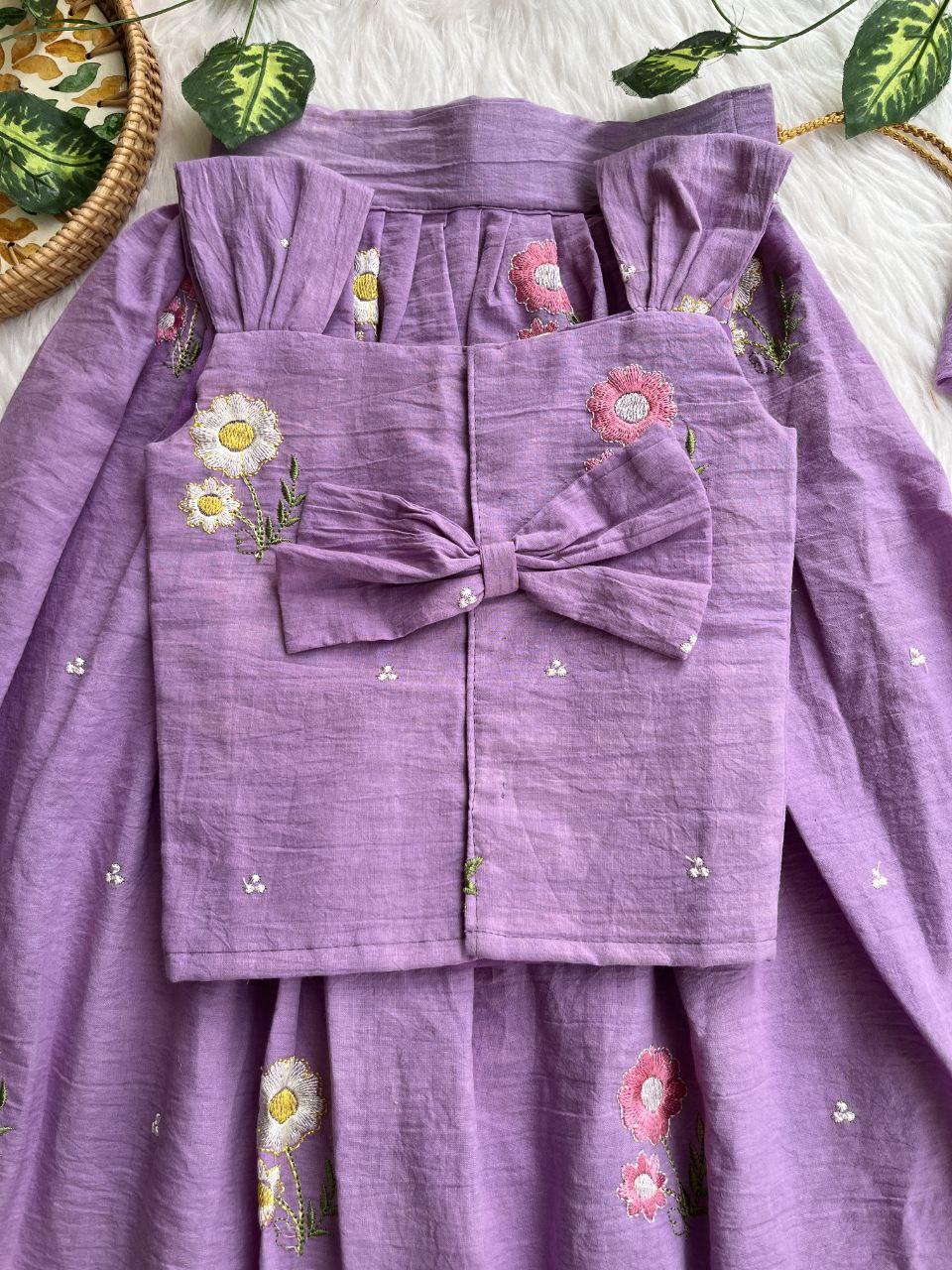 🌸 Floral Cotton Breeze – Kids Designer Lehenga Set 🌸