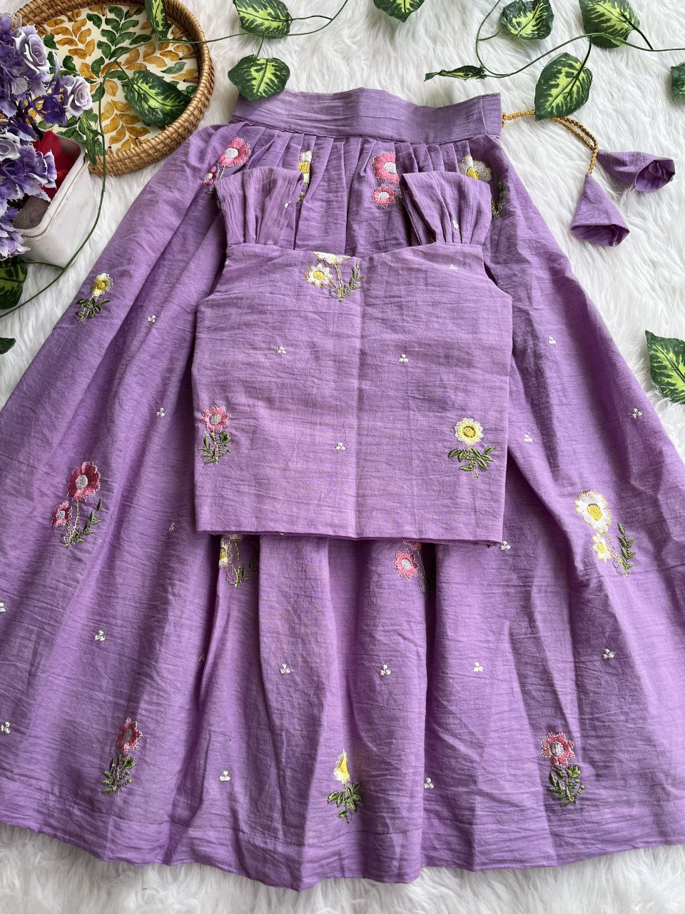 🌸 Floral Cotton Breeze – Kids Designer Lehenga Set 🌸