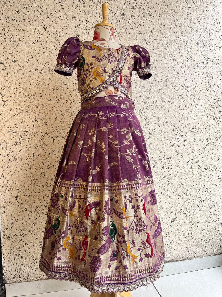 🌸 Paithani Silk Grace – Kids Designer Lehenga Set ♥️🌸