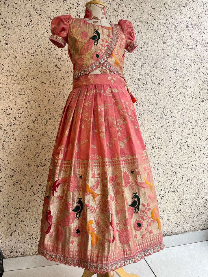 🌸 Paithani Silk Grace – Kids Designer Lehenga Set ♥️🌸