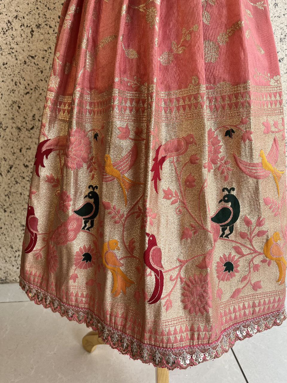 🌸 Paithani Silk Grace – Kids Designer Lehenga Set ♥️🌸