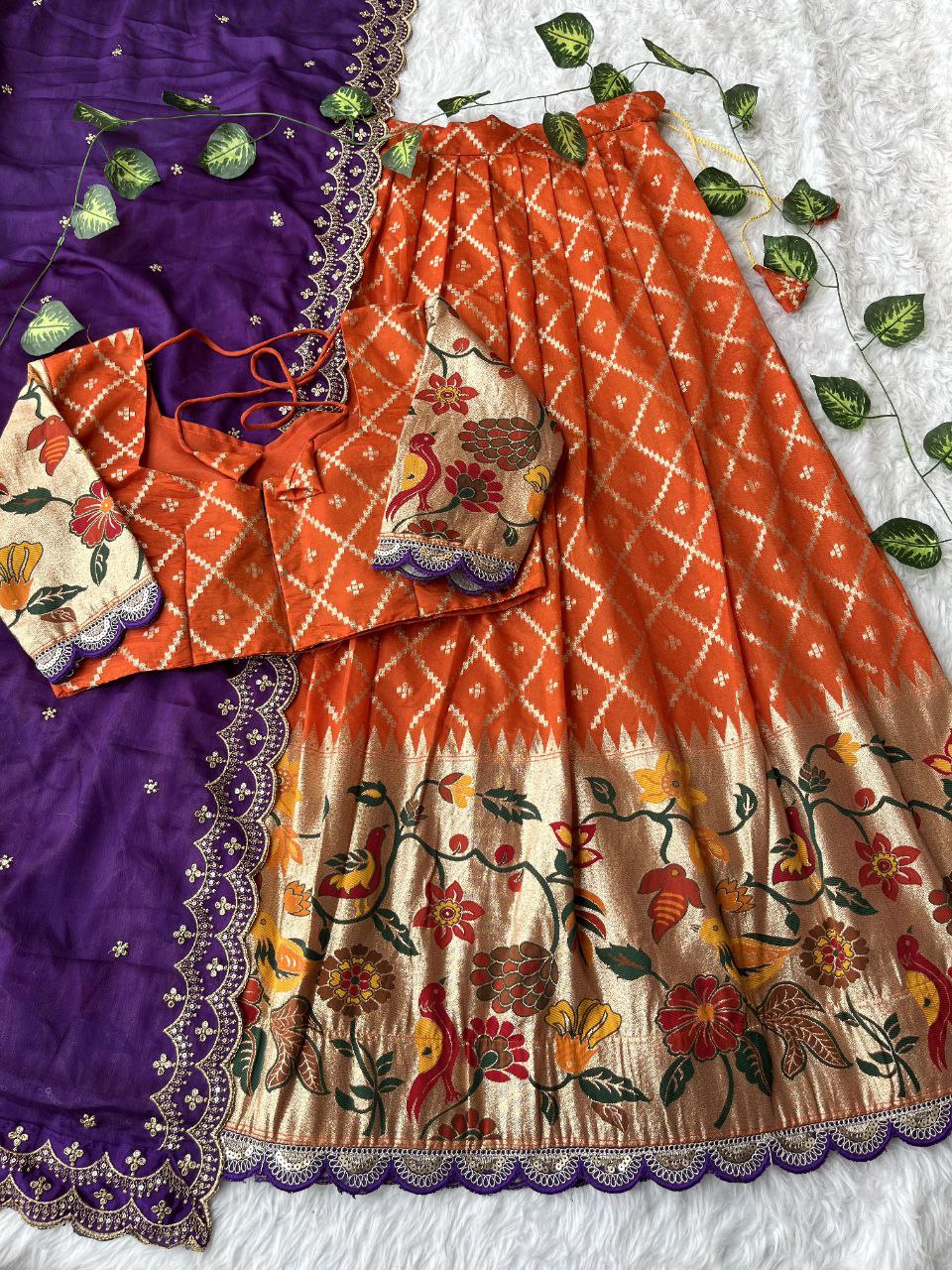 ✨ Scalloped Elegance Charm – Designer Lehenga Set ✨