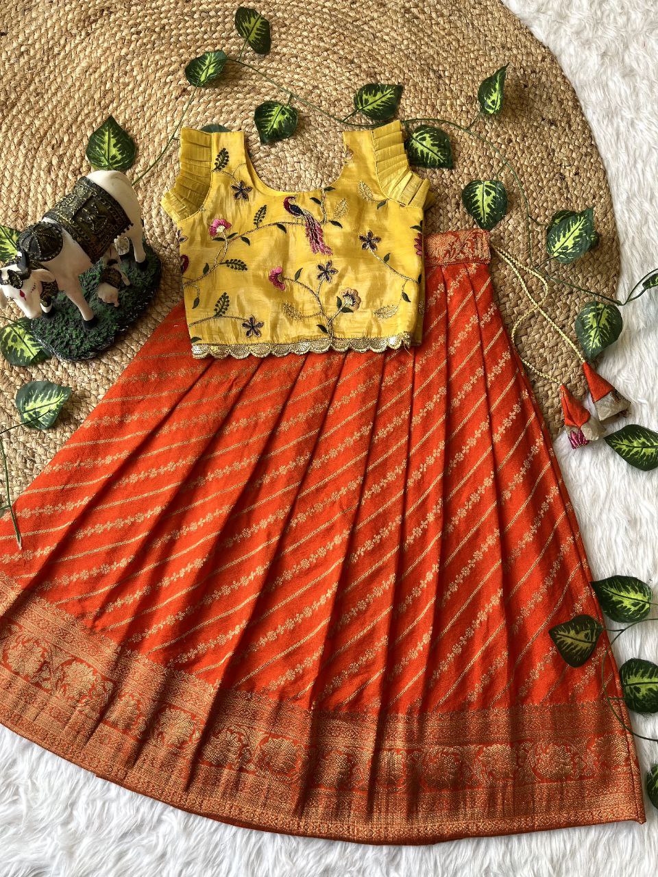 ❤️ Pattu Pavadai Heritage Charm – Kids Traditional Set ❤️