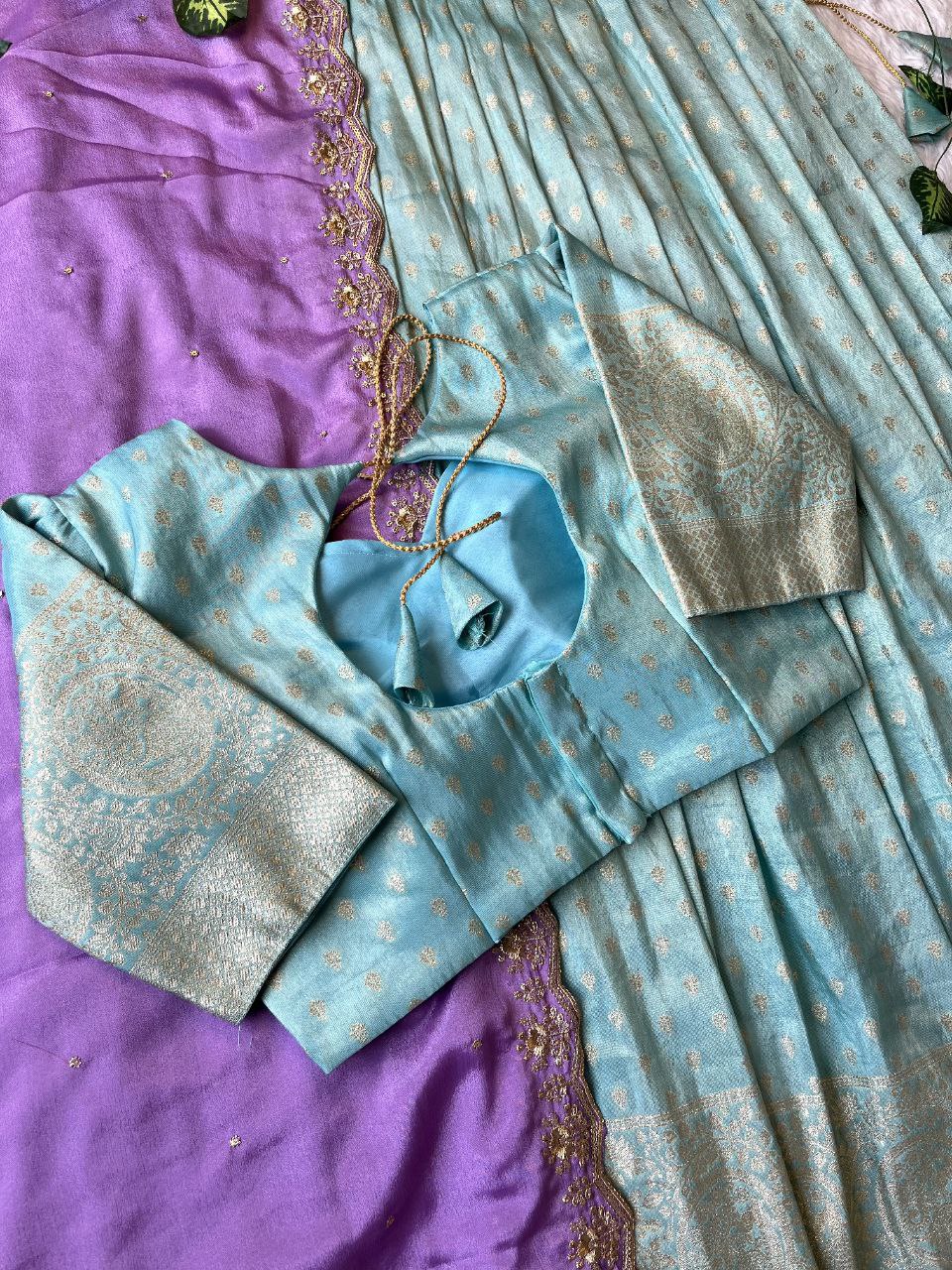 ✨ Tissue Silk Glow – Designer Lehenga Set ✨
