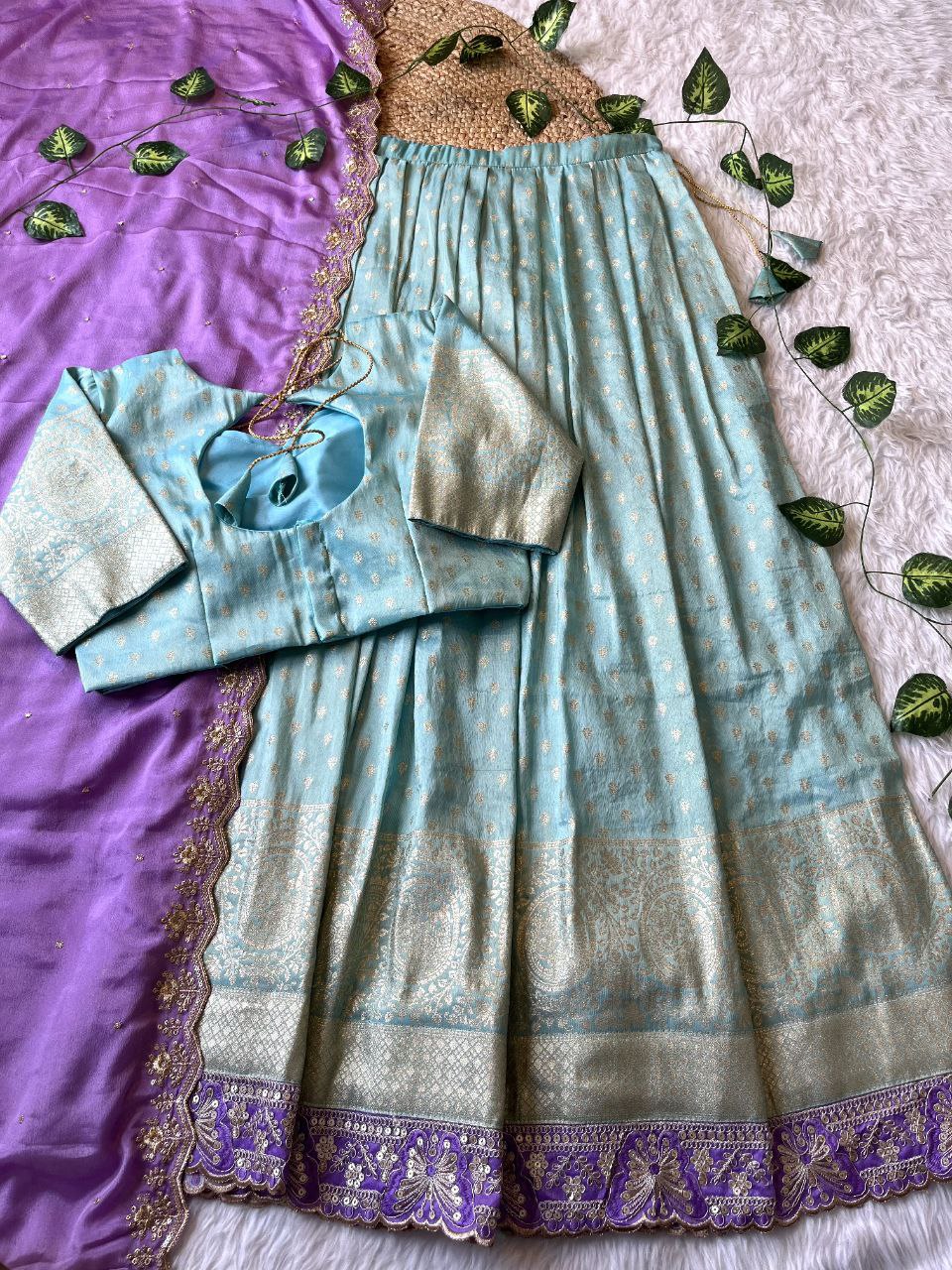 ✨ Tissue Silk Glow – Designer Lehenga Set ✨