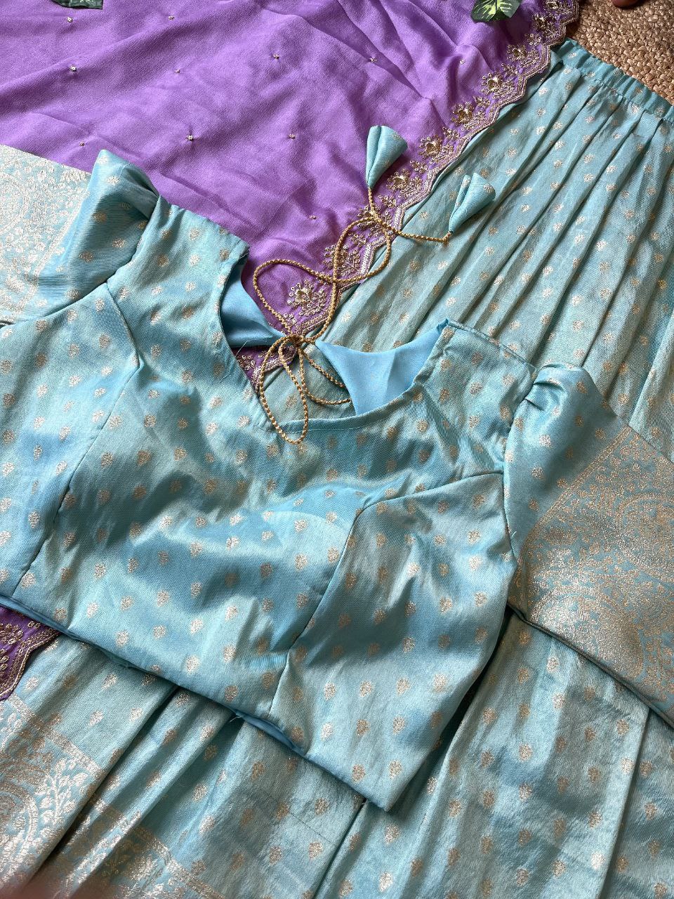 ✨ Tissue Silk Glow – Designer Lehenga Set ✨