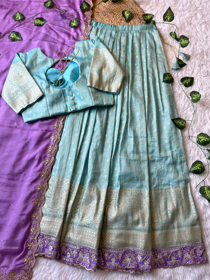 ✨ Tissue Silk Glow – Designer Lehenga Set ✨