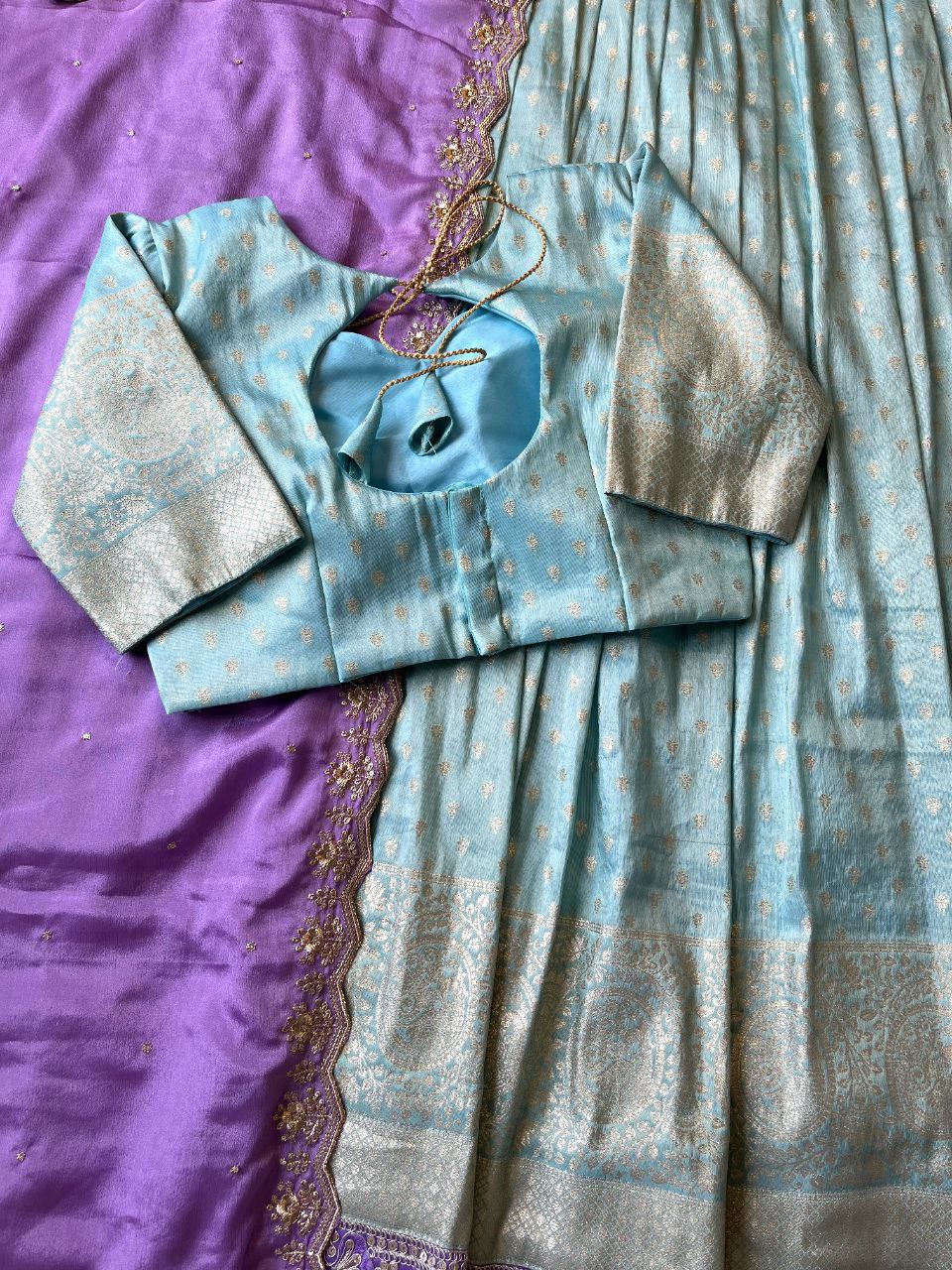 ✨ Tissue Silk Glow – Designer Lehenga Set ✨