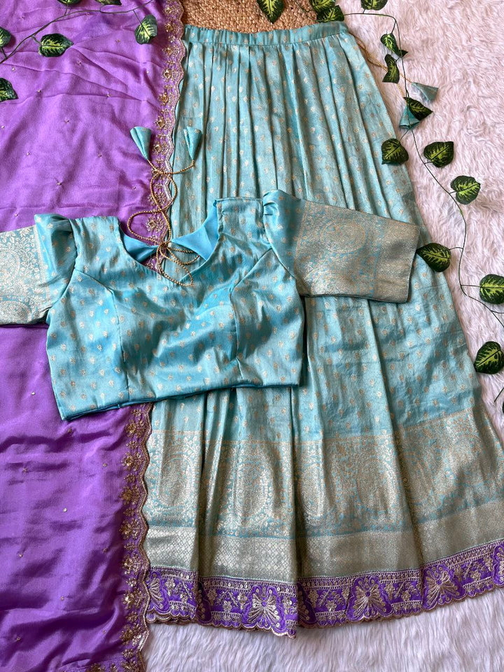 ✨ Tissue Silk Glow – Designer Lehenga Set ✨