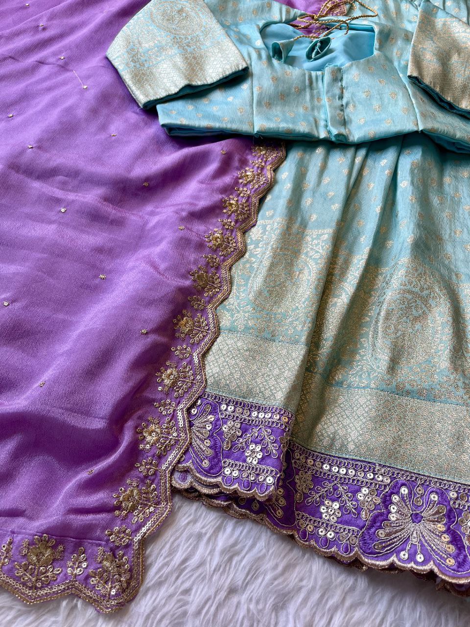 ✨ Tissue Silk Glow – Designer Lehenga Set ✨