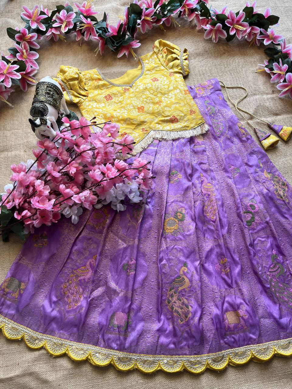 🌸 Zari Lace Grace – Kids Designer Lehenga Set 🌸