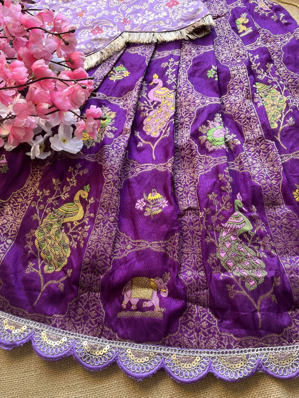 🌸 Zari Lace Grace – Kids Designer Lehenga Set 🌸