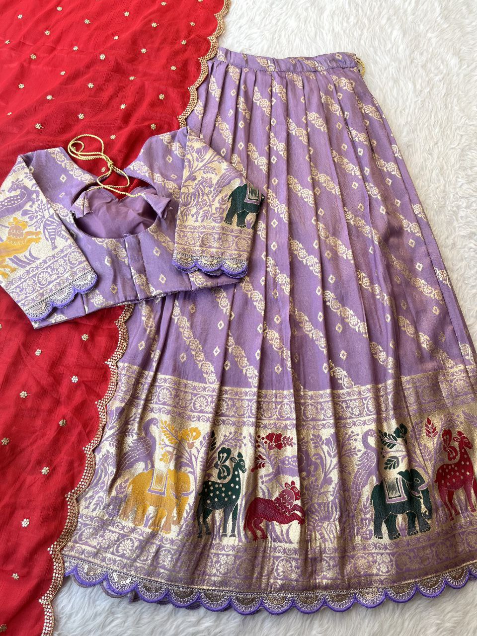 🌸 Fusion Heritage Charm – Designer Lehenga Set 🌸