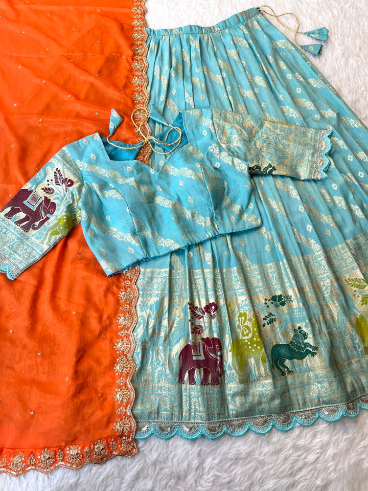 🌸 Fusion Heritage Charm – Designer Lehenga Set 🌸