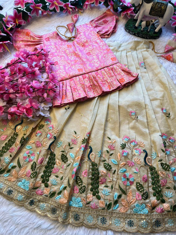 🦚 Peacock Elegance Charm – Kids Designer Lehenga Set 🦚